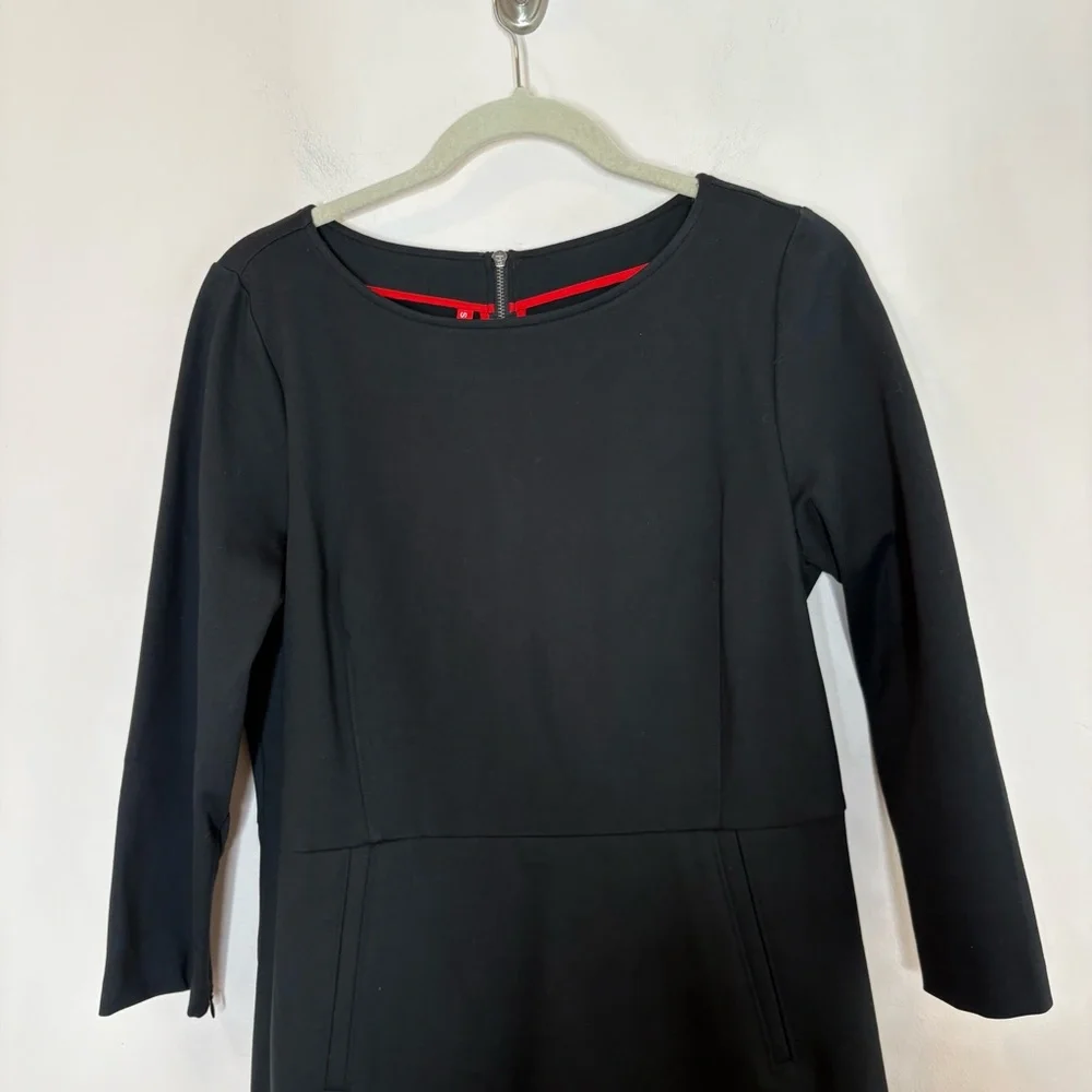 Spanx The Perfect Shift Dress Black Ponte Stretch Pockets Large - Picture 4 of 9